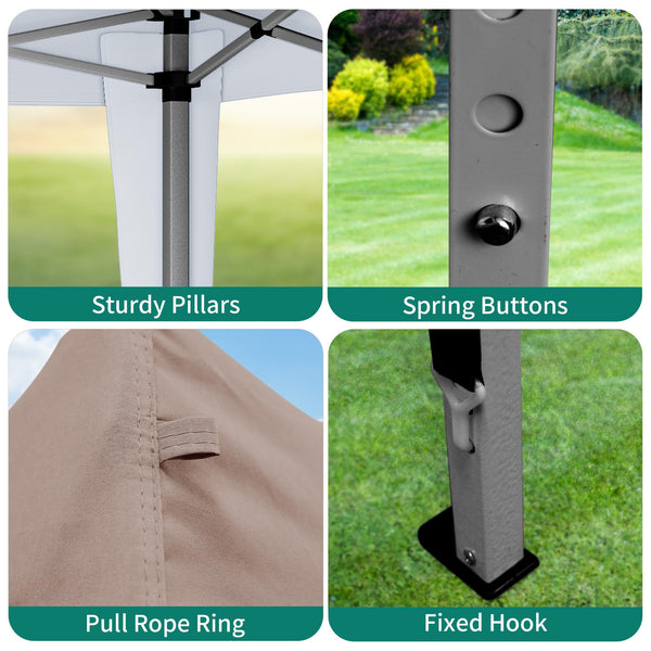 YITAHOME 3x3Meter Instant Heavy Duty Pop Up Gazebo, Folding Garden Camping Party Tent Canopy Marquee with Roller Bag