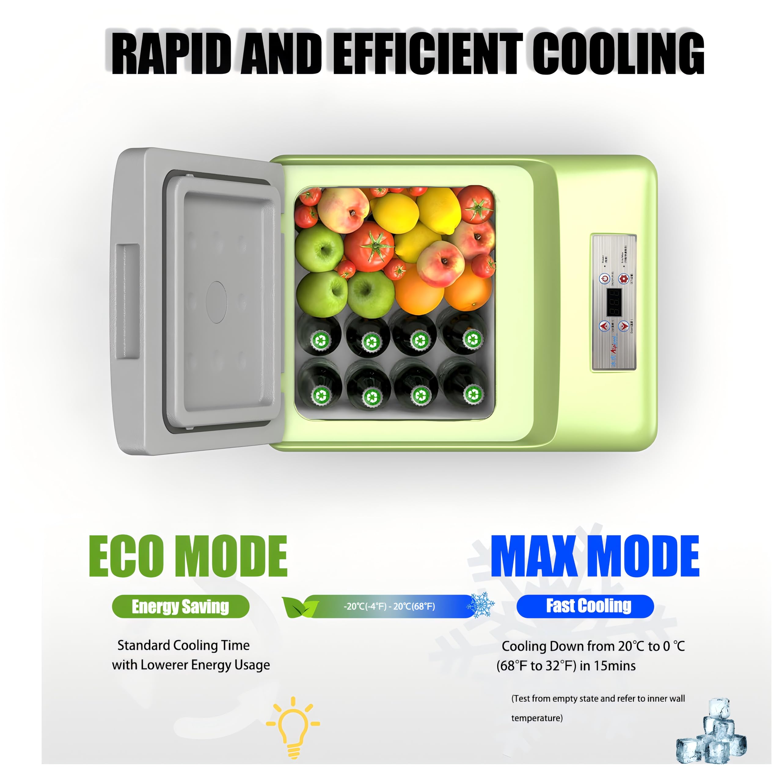 Alpicool C9PT 9L Compressor Car Fridge Freezer, DC 12v Camping Refrigerator, Portable Mini Cool Box for TruckCampervanRVBoat, -20℃ to 20℃