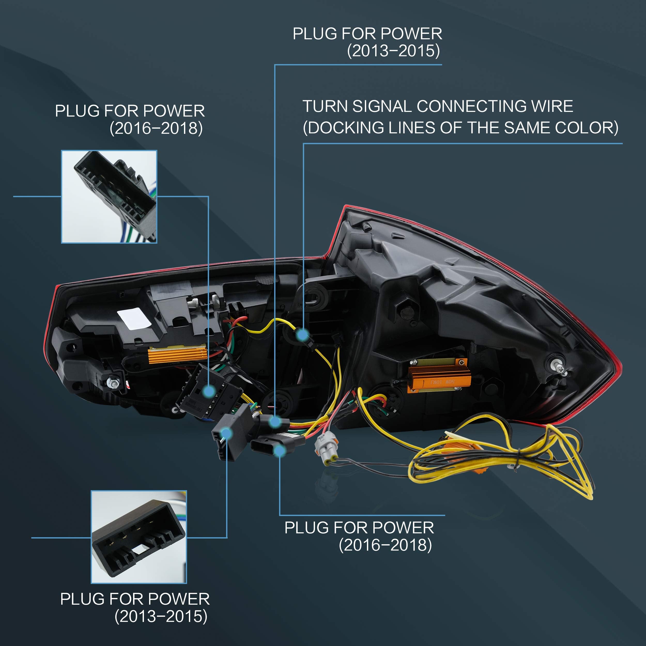 VLAND OLED Rear Lights Compatible with 2013-2018 BMW 3 Series F30 F35 F80 320i 328i 335i Sedan (Not for F31 F34), Tail Lights with Sequential Indicators, E-mark, Red