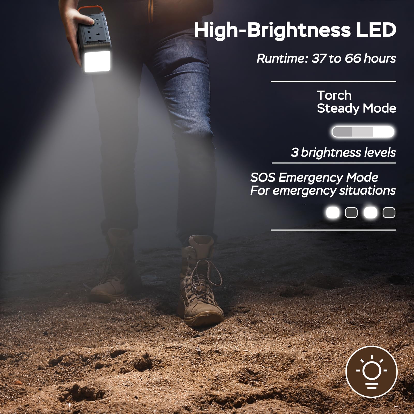 MARBERO Portable Power Station 98Wh Large Battery Pack 100W(150W Peak) Solar Generator Camping Backup with AC Plug Socket with LED Light for Outdoor Adventure RV Trip Home Blackout Emergency