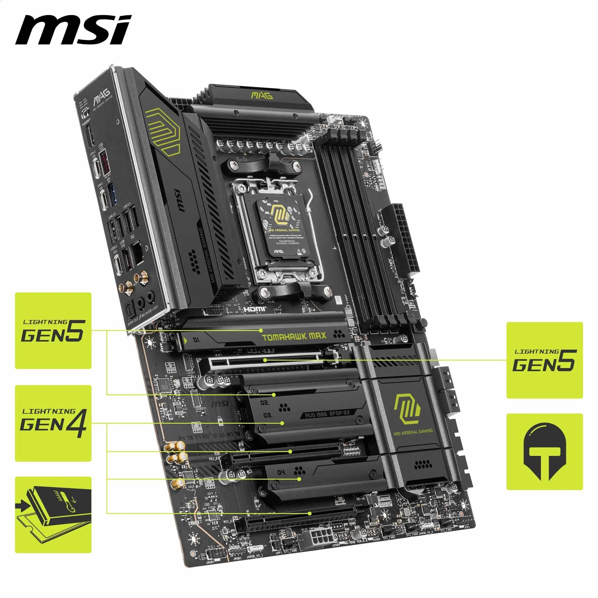 MSI X670E GAMING PLUS WIFI Motherboard, ATX - Supports AMD Ryzen 9000 / 8000 / 7000 Series Processors, AM5 - 80A SPS VRM, DDR5 Memory Boost 7800+ MHz/OC, PCIe 5.0 x16, M.2 Gen5, Wi-Fi 6E