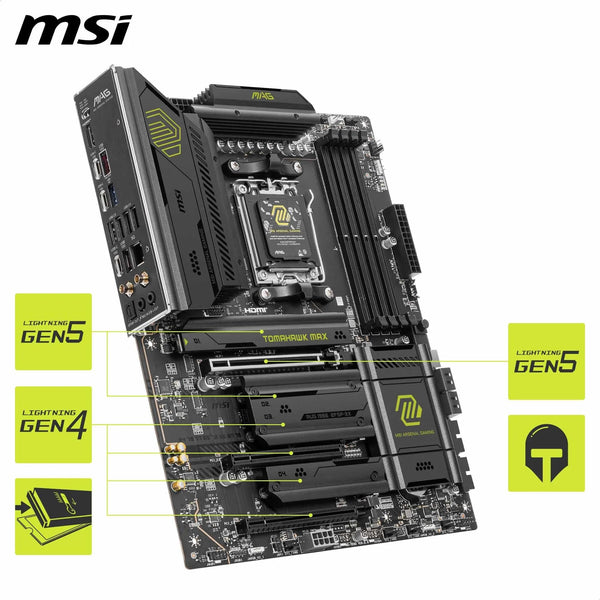 MSI X670E GAMING PLUS WIFI Motherboard, ATX - Supports AMD Ryzen 9000 / 8000 / 7000 Series Processors, AM5 - 80A SPS VRM, DDR5 Memory Boost 7800+ MHz/OC, PCIe 5.0 x16, M.2 Gen5, Wi-Fi 6E