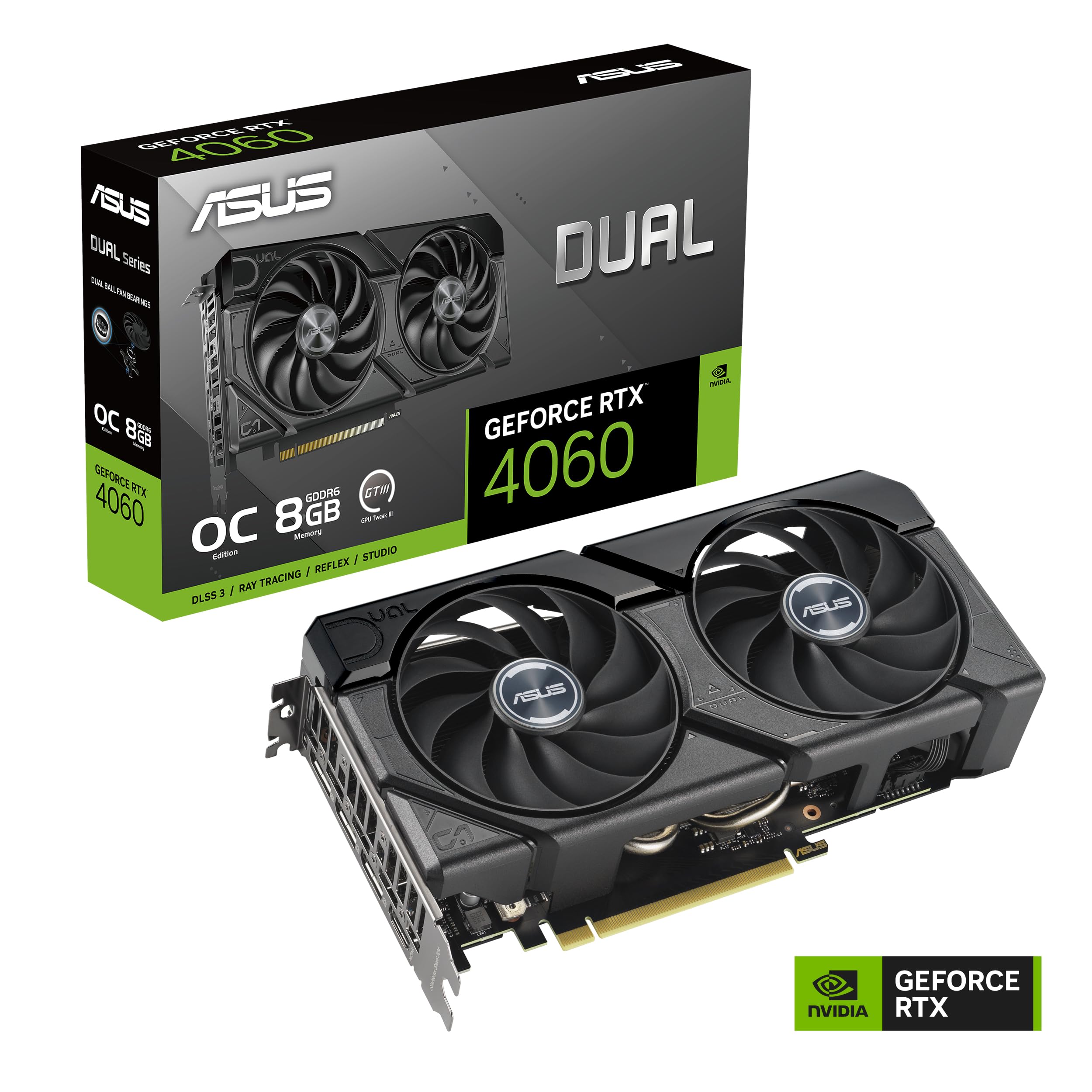 ASUS GeForce RTX 3050 6G DUAL OC Gaming Graphics Card - 1537MHz Boost Clock, GDDR6, PCIe Gen 4, DLSS 2, 3 x DP v1.4a, 1 x HDMI 2.1 (Supports 4K)