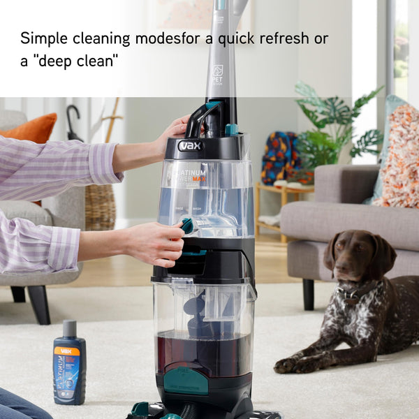 Vax Platinum Power Max Carpet Cleaner, Removes 93% of Bacteria, Proven to clean better than the leading rental, Black