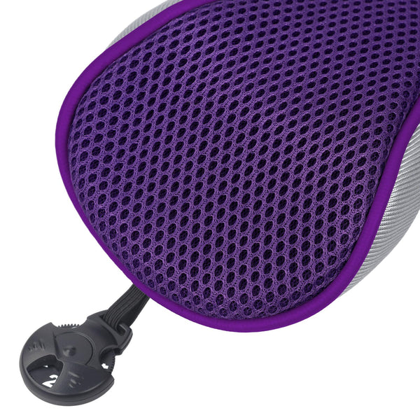 Andux 6pcs/Set Golf Club Head Covers Woods Driver Fairway Hybrid Set Long Neck (3 Hybrid + 3 Woods) Black/Purple