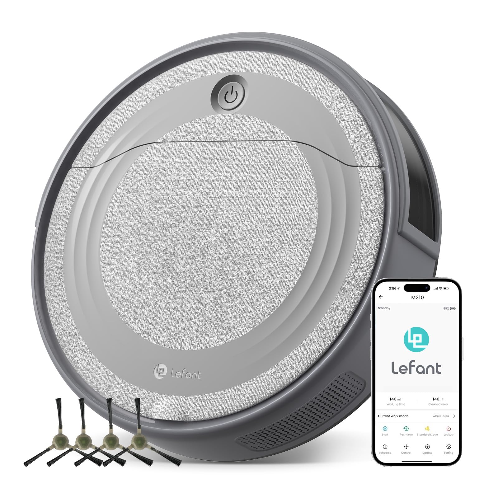 Lefant M210 Robot Vacuum Cleaner, 2200Pa Strong Suction, 7.8cm Thin 28cm DIA, Automatic Self-Charging Small Robotic Vacuums, Wi-Fi/App/Alexa Control, Ideal for Pet Hair Hard Floor and Carpet