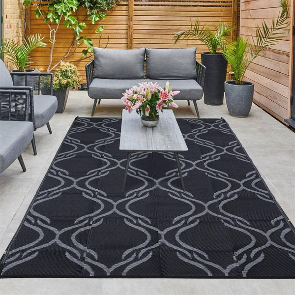 Enipate Outdoor Rugs for Garden Patios, 5x8ft Plastic Weatherproof Woven Picnic Blankets, Reversible & Easy Cleaning Deck Carpet Camping Mats