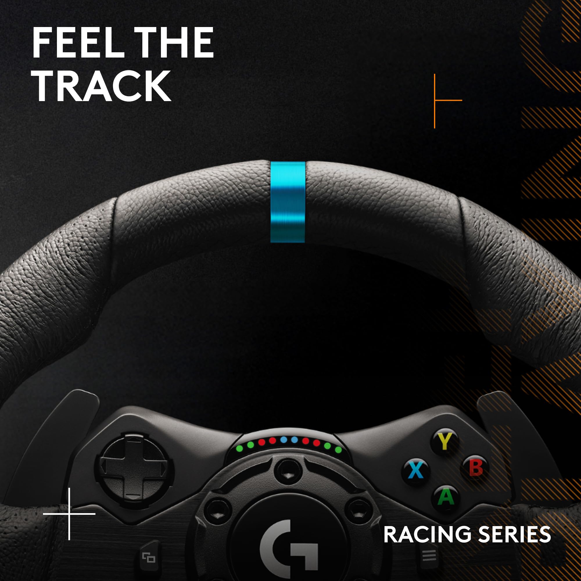 Logitech G G923 Racing Wheel and Pedals, TRUEFORCE up to 1000 Hz Force Feedback, Responsive Driving Design, Dual Clutch Launch Control, Genuine Leather Wheel Cover, for PS5, PS4, PC, Mac - Black