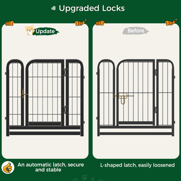 Yaheetech Lightweight Dog Playpen, 8 Panel 80cm Dog Fence Pet Exercise Pen Portable Puppy Play Pen Suitable for RV/Camping