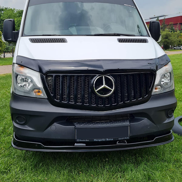 Front Splitter Compatible with Mercedes Sprinter W906 2014-2018 Gloss Black