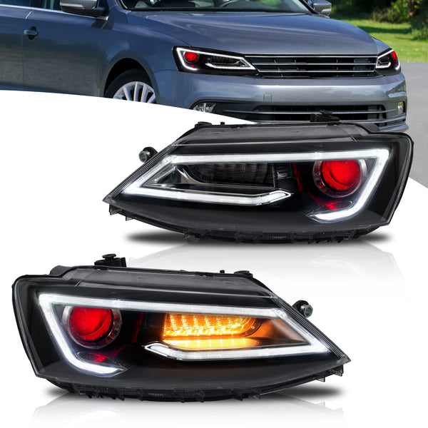 VLAND LED Rear Lights compatible with Jetta MK6 2011-2018 Sedan [Not fit LED & GLI models], Driver & Passenger Side - Red