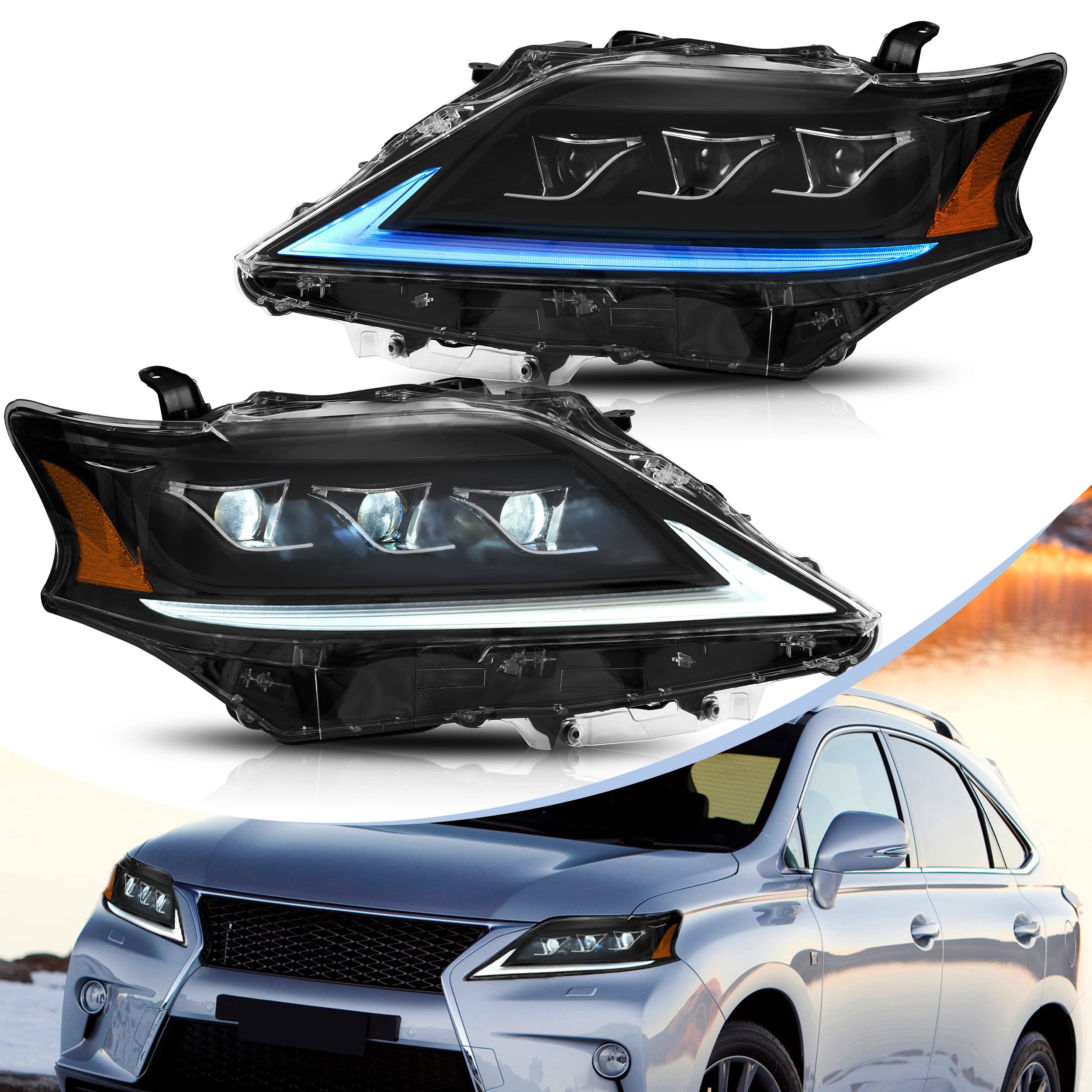 VLAND LED Taillights Fit for Lexus IS250 IS350 2006-2012 Rear Lights withSequential Turn Signal, Smoked