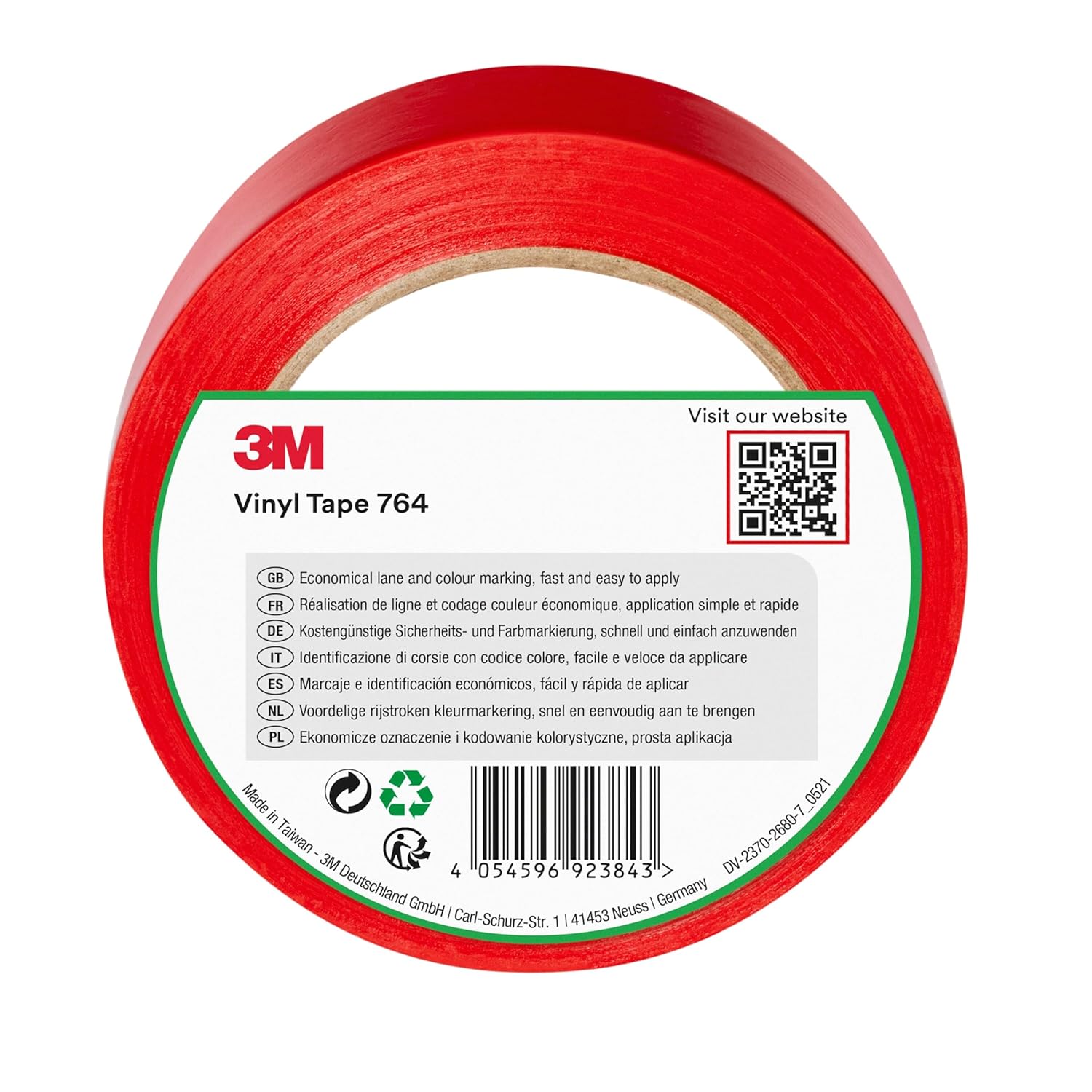 3M General Purpose Vinyl Tape 764i, 50 mm x 33 m, Orange
