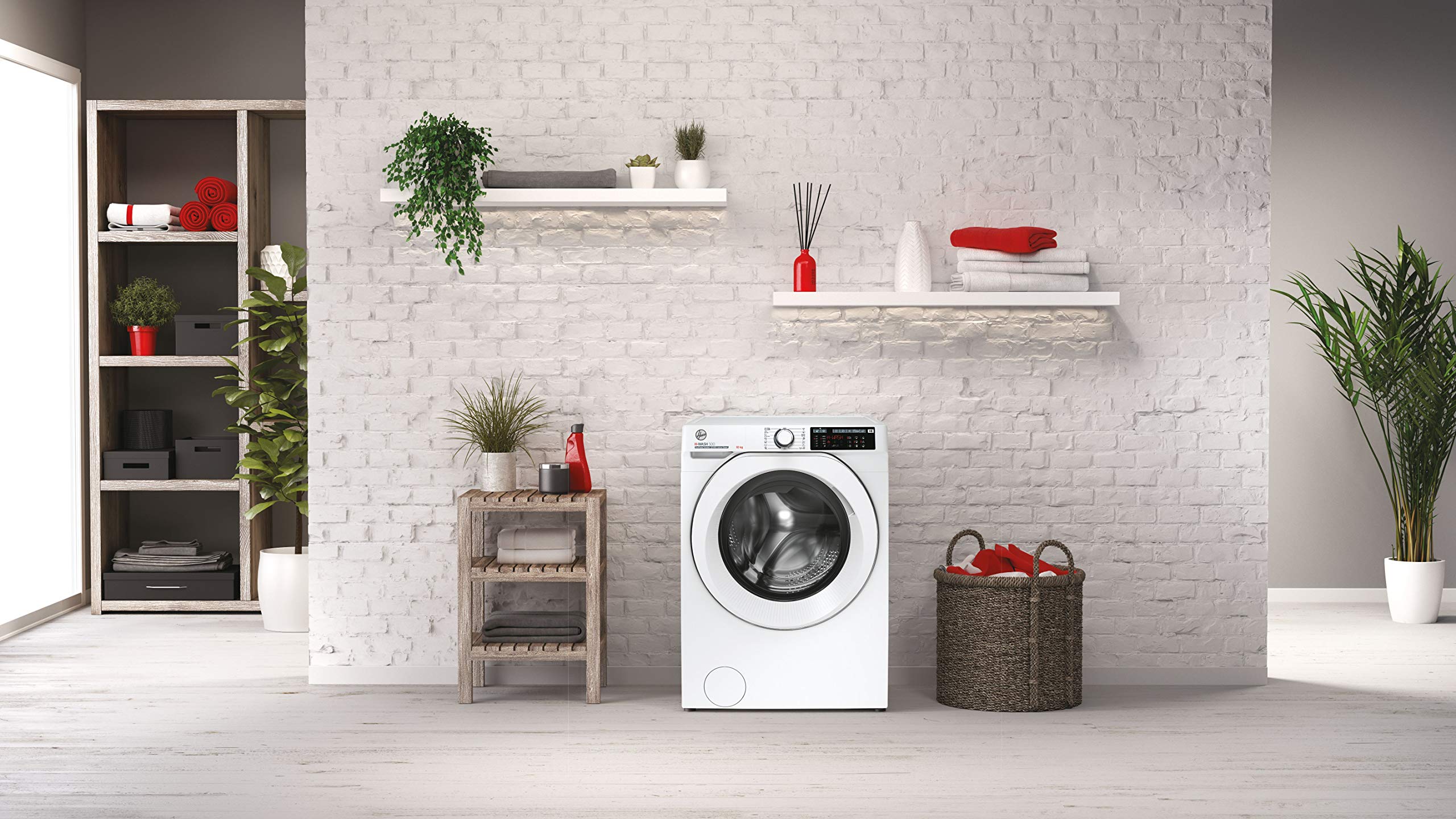 Hoover H-WASH 500 10kg Freestanding Washing Machine, 1400 RPM, A Rated, ECO‑Power Inverter Motor, hOn App, 60 Programmes, Care Dose, Power Care System, White, 60x59x85 cm ‑ HW 410AMC/1-80