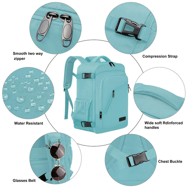 Cabin Bags 40x20x25 for Ryanair Underseat 20L Small Travel Hand Luggage Backpack Carry-ons Bag Cabin Size for Airplanes Flight Bag Travel Rucksack Fit 14 Inch Laptop with USB Charging Port-Black