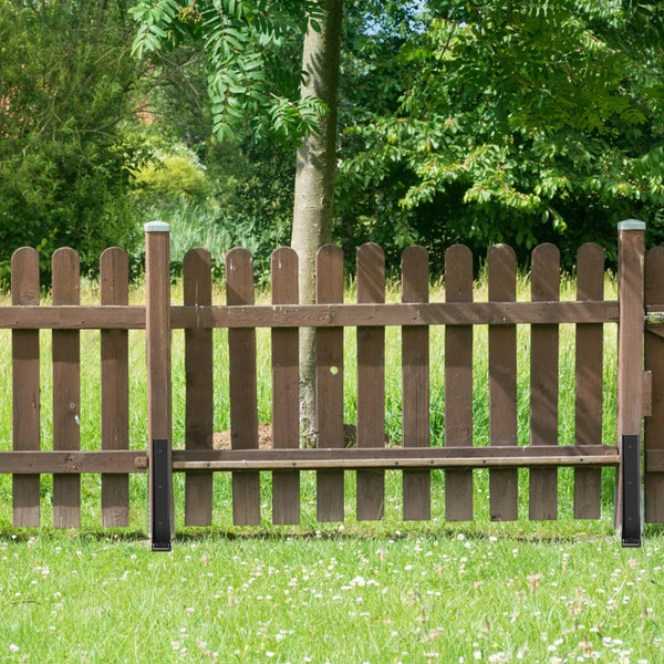 Fence Post Repair Spike - 2 Pack Heavy Duty Fence Post Support Ground Spike for Tilted or Broken Wooden Fence Posts, Durable Garden Fencing Solution