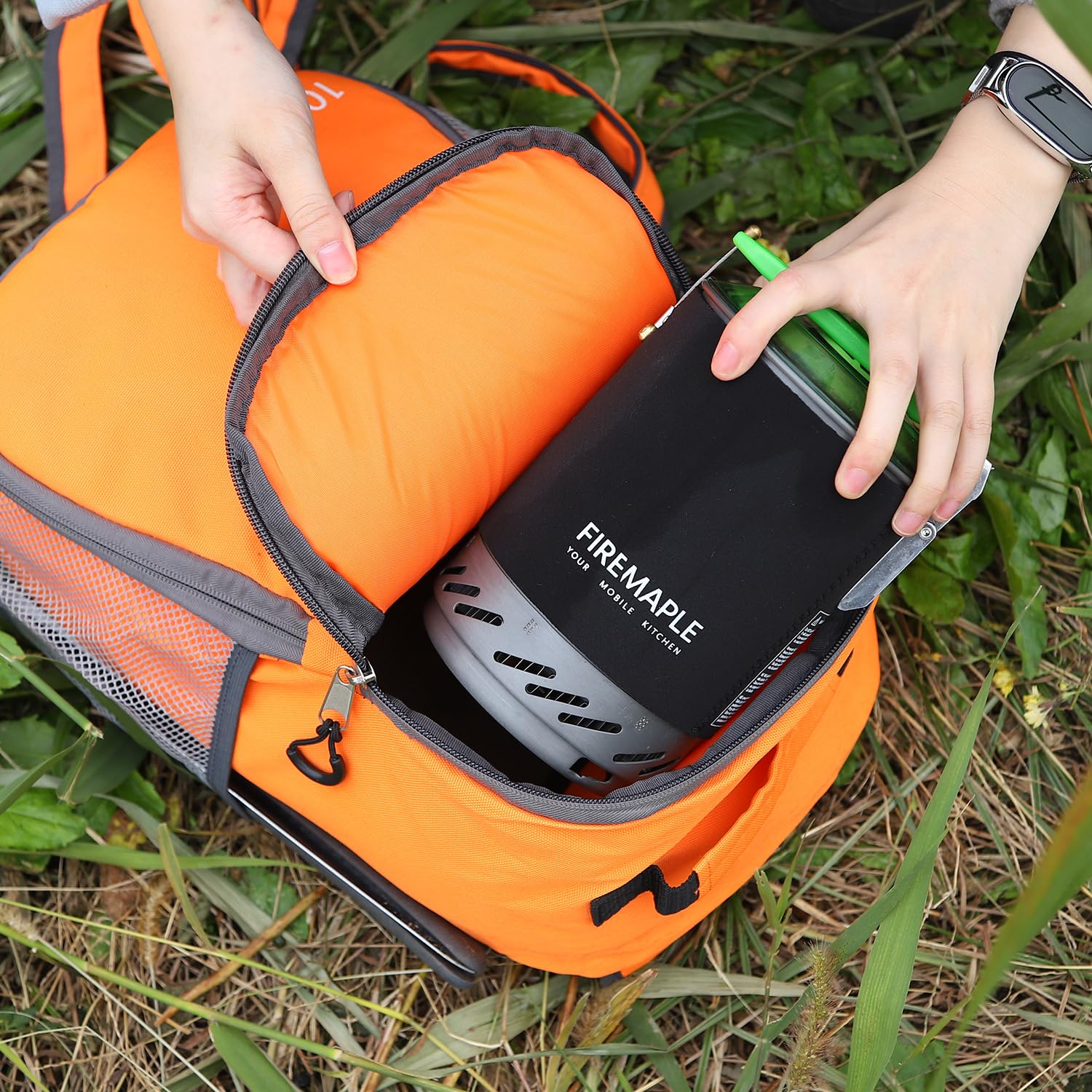 Fire-maple FMS-X2 Personal Cooking System Outdoor Hiking Camping Equipment Oven with Piezo Ignition POT Support & Stand for Outdoor Acitivities- Portable Propane Gas Stove Burner