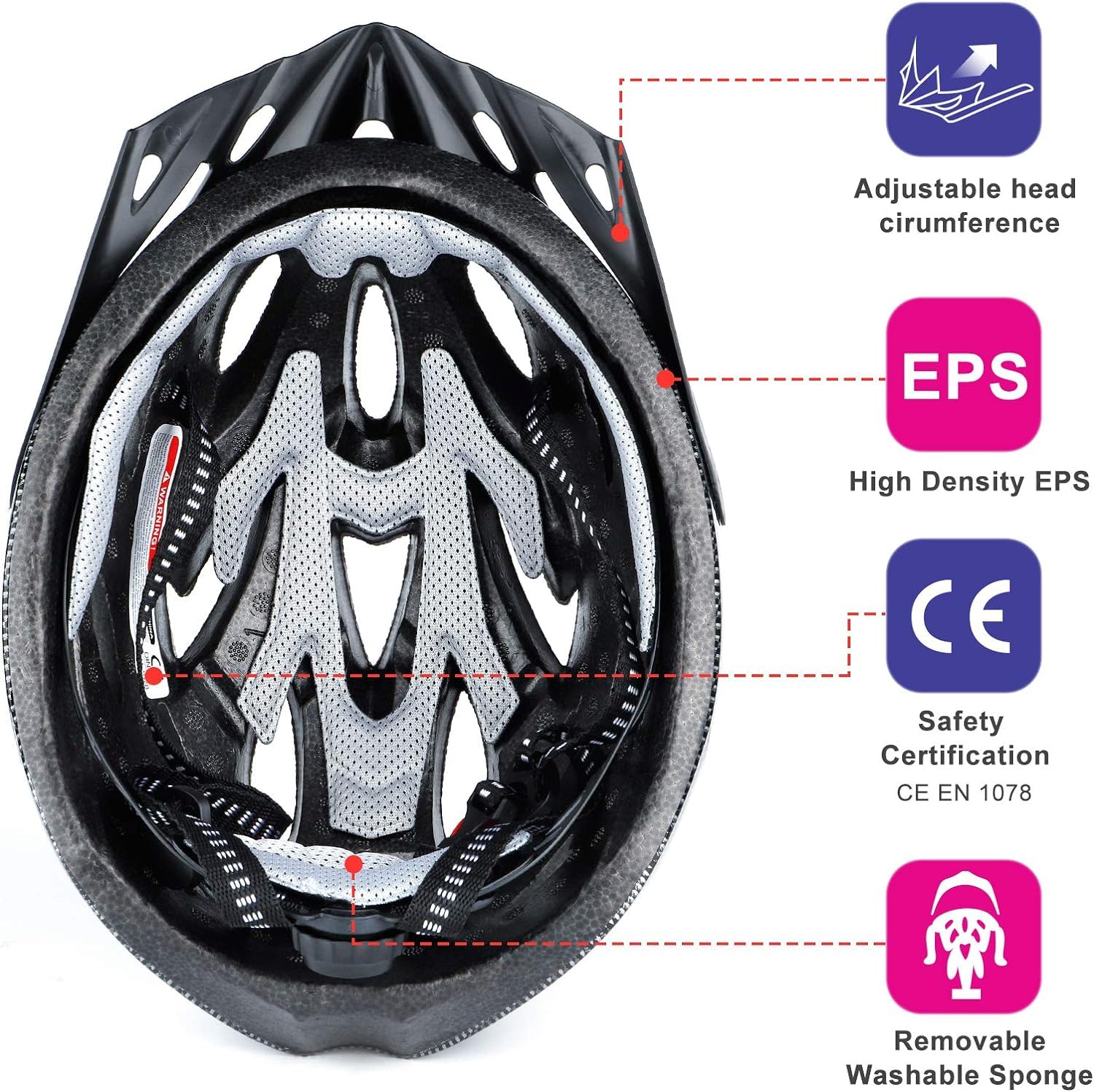 RaMokey Cycle Helmet, Lightweight Bicycle Helmet, Adjustable Mountain & Road Bike Helmets for Adults, 18 Vents with Adjustable Strap & Detachable Visor for Mens Womens(Head Sizes 58-62cm)