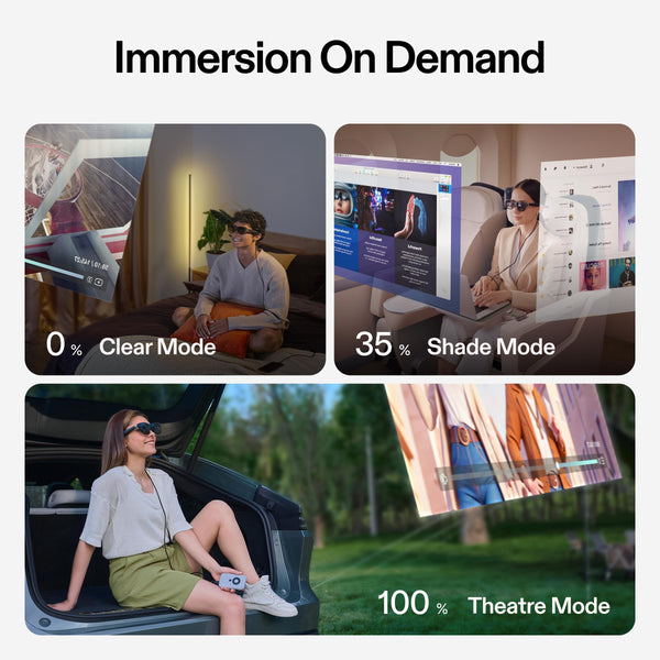 XREAL Air 2 Pro AR Glasses – 130" Spatial Display, 120Hz, 46° FOV, TÜV Certified Eye Comfort, Plug & Play – Compatible with iPhone 15/16, Steam Deck, ROG Ally, Mac, Android & PC