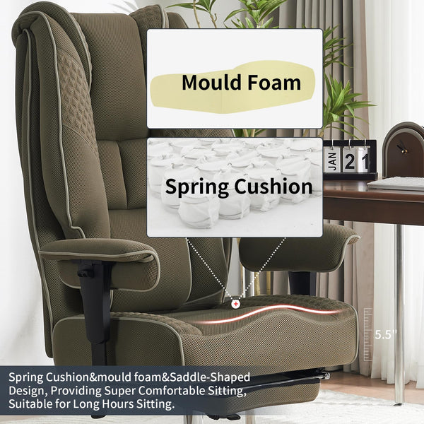 EXCEBET Ergonomic Office Chair – High Back PU Leather Executive Desk Chair with Adjustable Armrests, Swivel Computer Chair for Home/Office, Heavy Duty Support up to 400 lbs