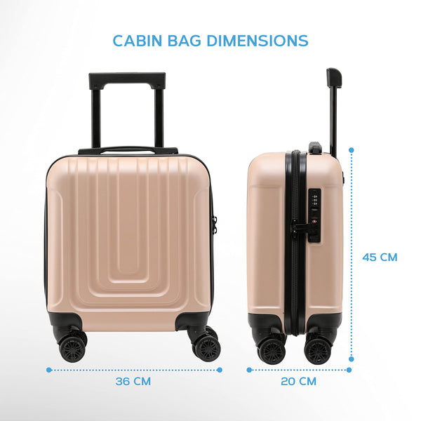 Flight Knight Premium Lightweight Suitcase - Built-in TSA Lock - 8 Spinner Wheels - ABS Hard Shell Check in Highly Durable Luggage - Medium - 67x45x26cm