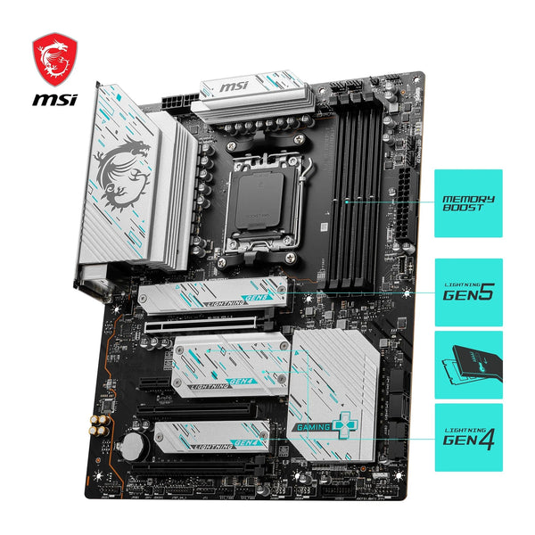 MSI X670E GAMING PLUS WIFI Motherboard, ATX - Supports AMD Ryzen 9000 / 8000 / 7000 Series Processors, AM5 - 80A SPS VRM, DDR5 Memory Boost 7800+ MHz/OC, PCIe 5.0 x16, M.2 Gen5, Wi-Fi 6E
