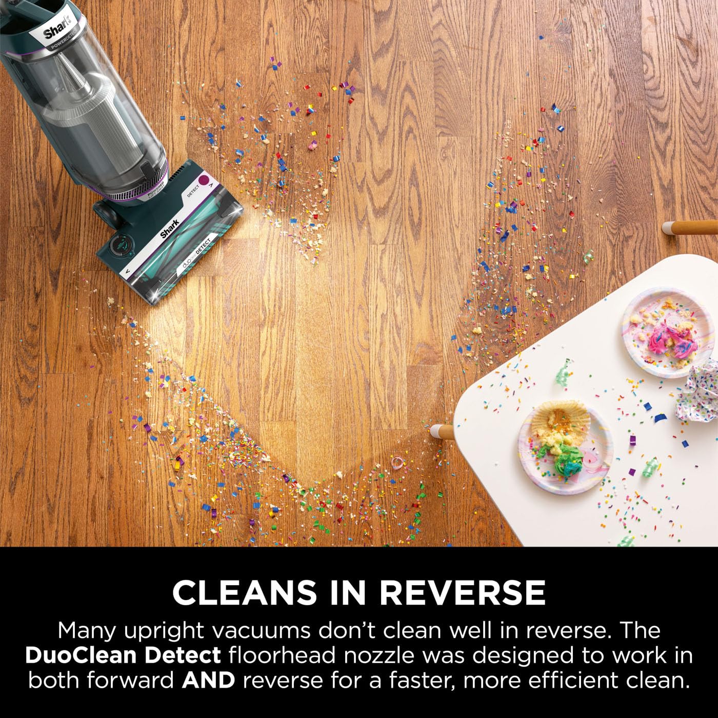 Shark PowerDetect Corded Upright Vacuum Cleaner, DuoClean Detect, Reverse Clean, Anti Hair Wrap Plus, Anti-Allergen, 8m Cord, 1.3L, Dusting Brush, Pet, Crevice, Multi Surface Tools & Bag, AZ3900UKTBK