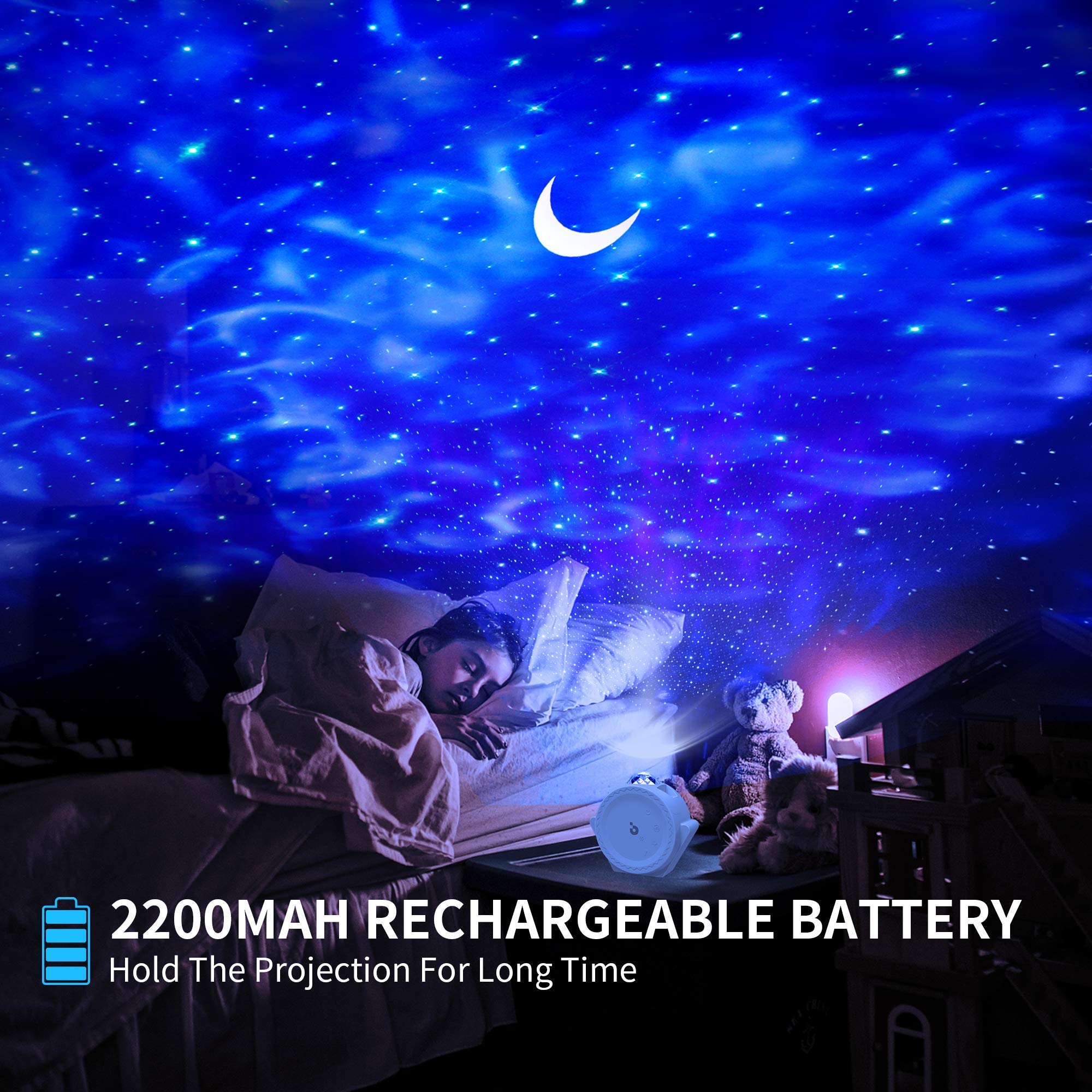 Galaxy Projector Night Light: 3 in 1 Star Lights Projector with Nebula Ocean Moon, Kids Adults 3D Starlight Projector Sensory Lights with Voice/Timer Control,Compatible Alexa Google Assistant