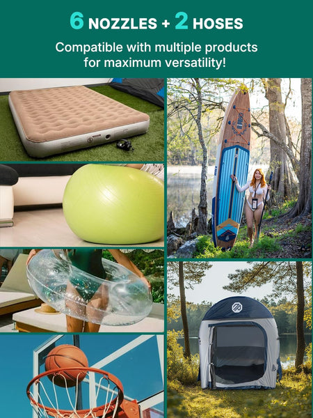 Niphean Paddle Board Pump with (Extra-Long) 118'' Charging Cable, 50 PSI Tyre Inflator with Storage Bag, Electric Pump for Inflatables&Deflation, Car Tyre Inflator for SUP, Balloon, Mattress