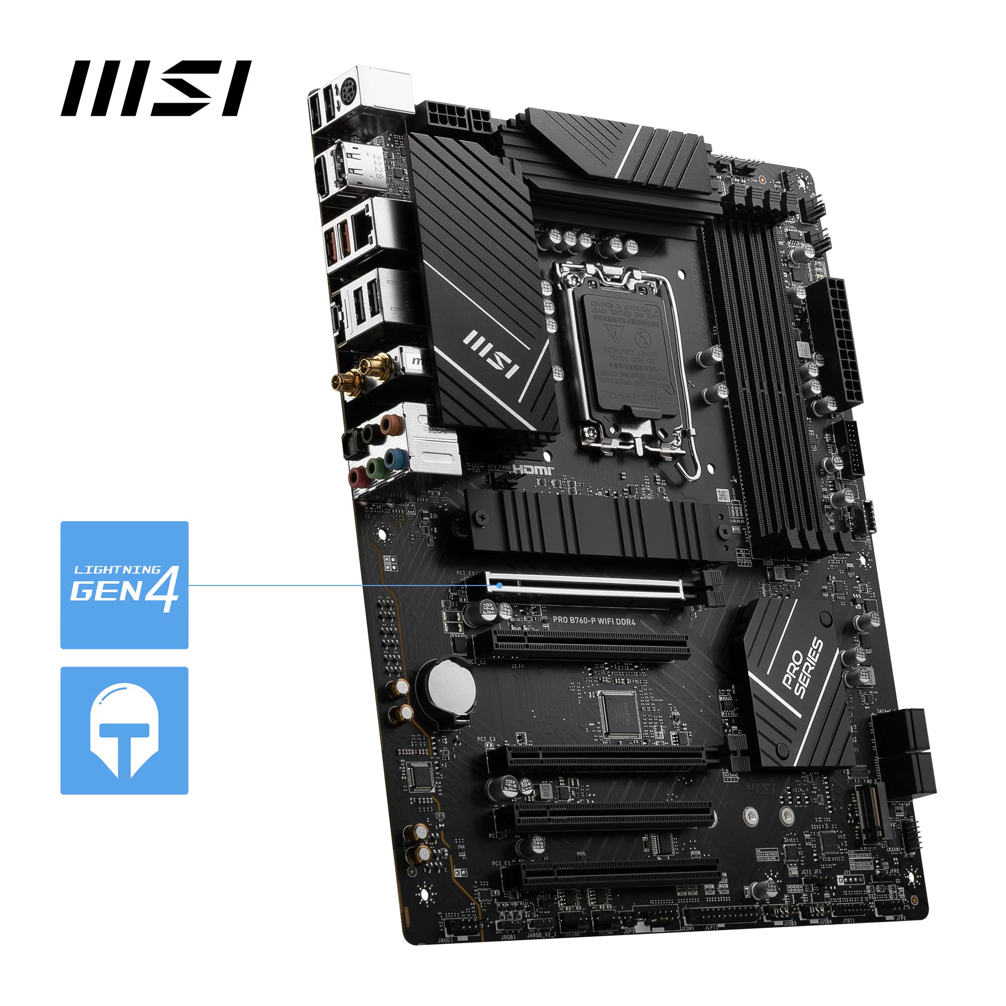 MSI B760 GAMING PLUS WIFI DDR4 Motherboard, ATX - Supports Intel 14th, 13th & 12th Gen Core Processors, LGA 1700 - DDR4 Memory Boost 5333+MHz/OC, 1x PCIe 4.0 x16, 2 x M.2 Gen4, 2.5G LAN, Wi-Fi 6E