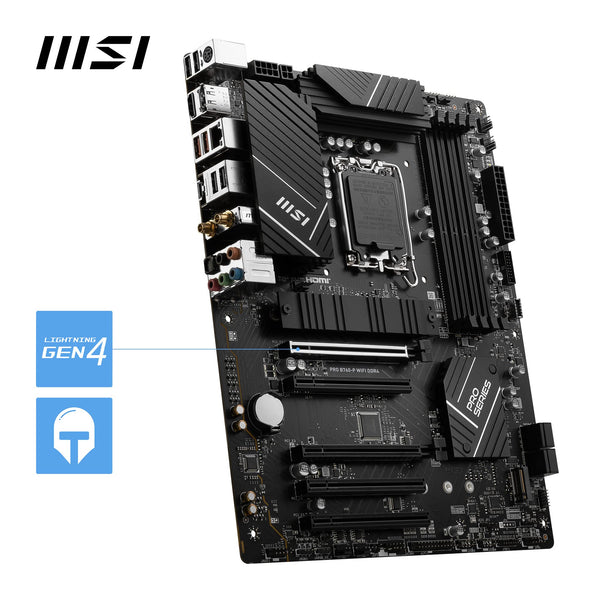 MSI B760 GAMING PLUS WIFI DDR4 Motherboard, ATX - Supports Intel 14th, 13th & 12th Gen Core Processors, LGA 1700 - DDR4 Memory Boost 5333+MHz/OC, 1x PCIe 4.0 x16, 2 x M.2 Gen4, 2.5G LAN, Wi-Fi 6E