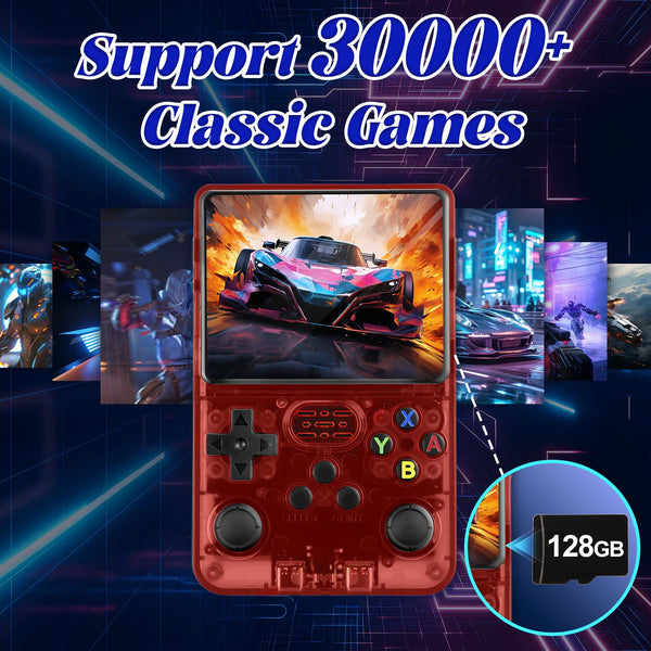 Blidinner R36S Retro Handheld Games Console -With Open Source Linux System,3000mAh Battery,3.5 Inch HD Screen,64G TF Card,20,000+ Classic Games,Portable Mini Game Console for Teens and Adults-Black