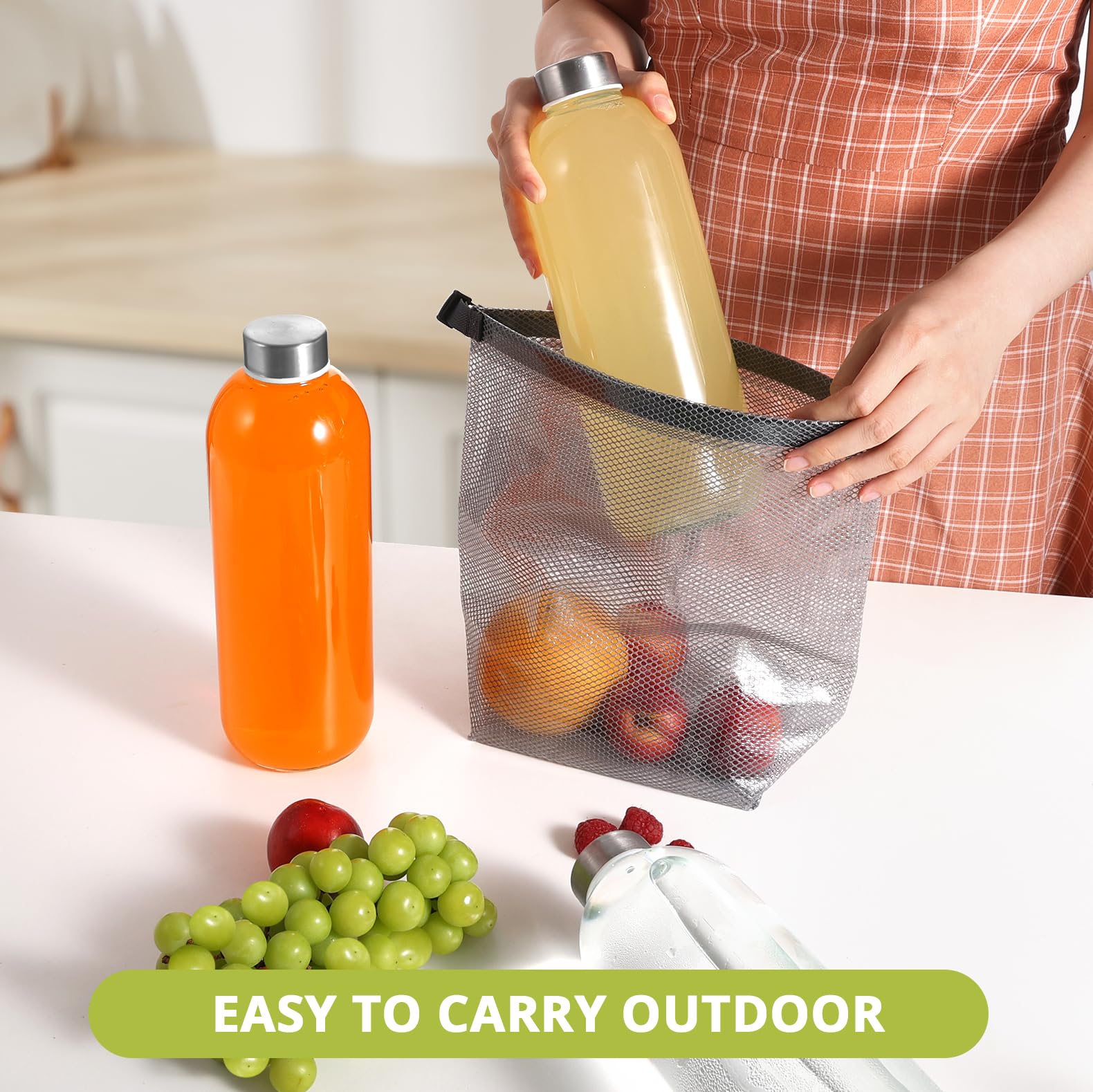 LIMILI Glass Bottles With Stainless Steel Lids, 300/350/750/1000ML Water Bottles, Leak Proof Reusable Drinking Bottles for Hot Cold Drinks, Work, Gym, Home