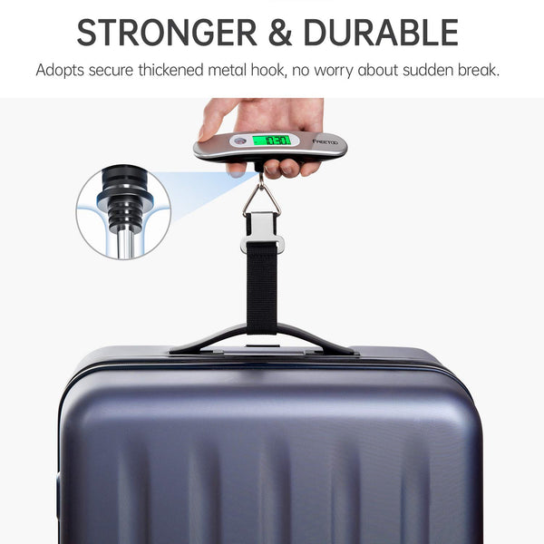 FREETOO Luggage Scale Portable Digital Weight Scale for Travel Suitcase Weigher with Tare Function 110 Lb/ 50Kg Capacity Red