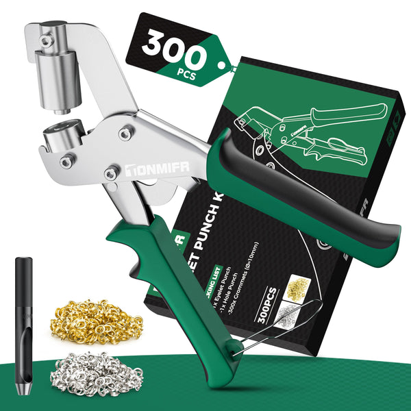 Professional Leather Hole Punch Plier - Tonmifr Heavy Duty 6 Sizes Belt & Watch Band Hole Puncher Tool, Leather Craft Tool for Belts, Handbags, Straps, Precision Ground Punches with Non-Slip Grips