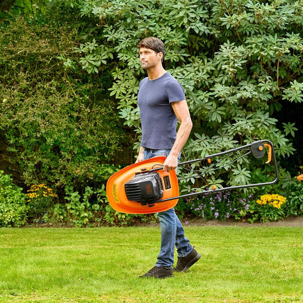 BLACK+DECKER Electric Hover Mower with 30cm Deck, 1200W, Corded, Compact, Lightweight, BEMWH551-GB