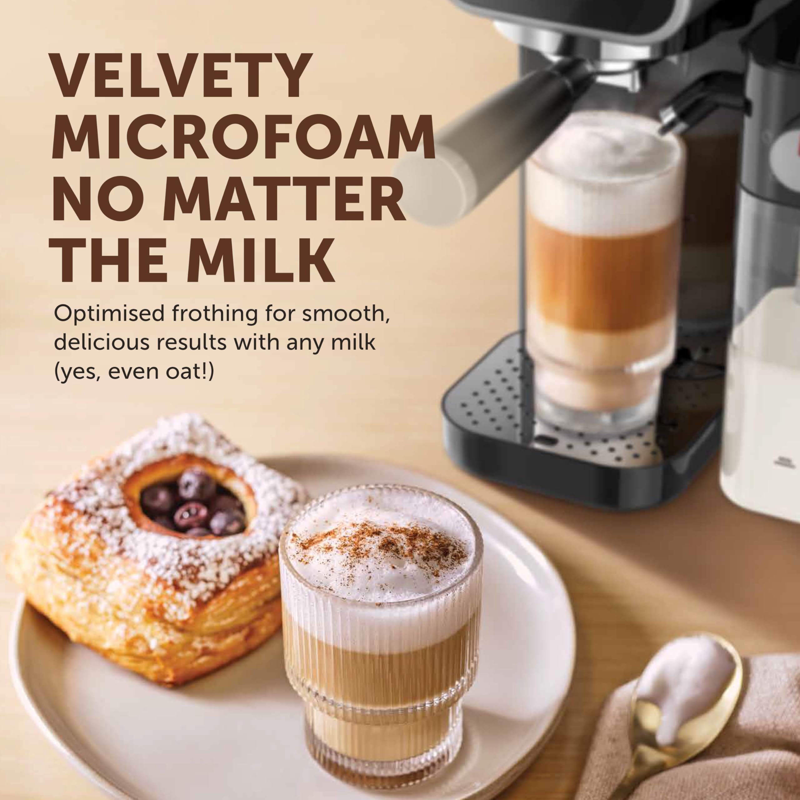 Breville One-Touch CoffeeHouse Coffee Machine | Espresso, Cappuccino & Latte Maker | 19 Bar Italian Pump | Automatic Milk Frother | ESE Pod Compatible | Black [VCF107]