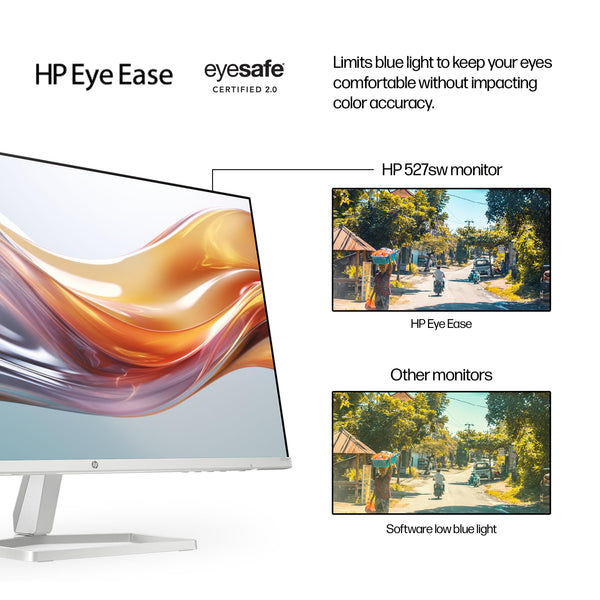 HP Series 5 27" FHD Height Adjust Monitor (527sh) - 100Hz Refresh Rate, 1500:1 AR, 99 percent sRGB Spectrum, 300 Nits Brightness - HDMI, VGA Ports - Ergonomically Adjustable - Responsibly Made