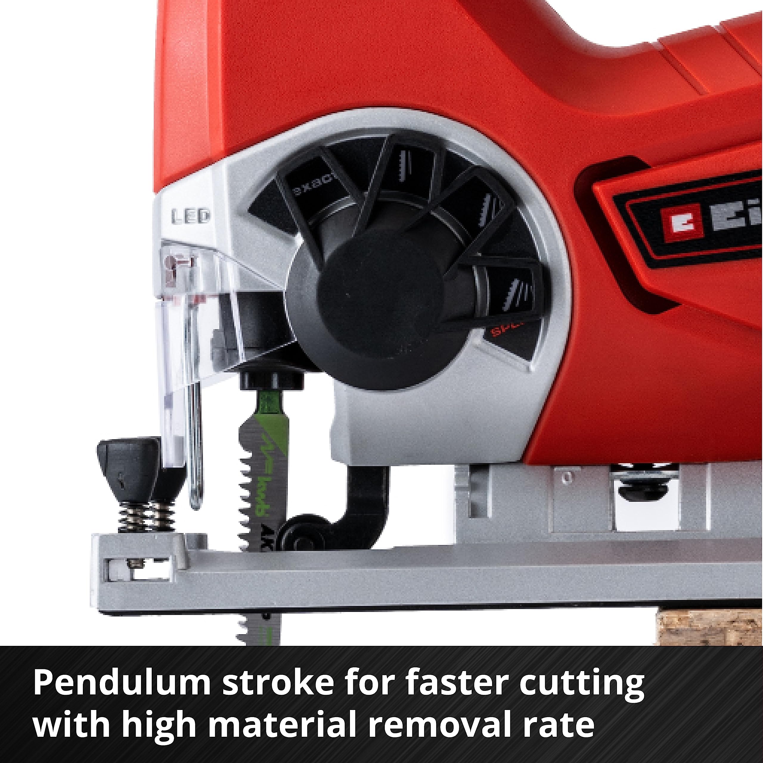 Einhell Power X-Change 18V Cordless Jigsaw With Angle Adjustment - Battery Powered Electric Saw To Cut Wood, Plastic and Metal - TE-JS 18/80 Li Jig-Saw Tool (Battery Not Included)