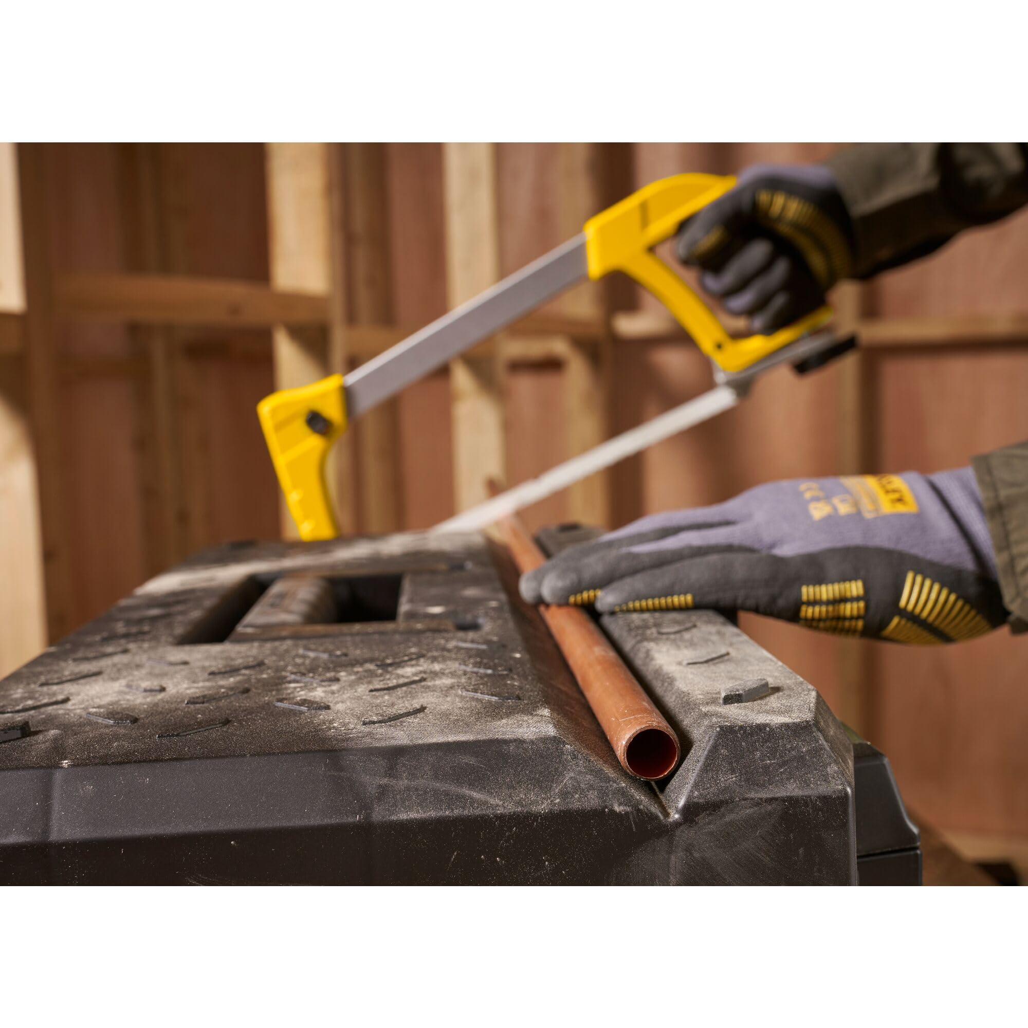 STANLEY Galvanised Toolbox Chest with Heavy Duty Metal Hinge, Portable Tote Tray for Tools and Small Parts, 26 inch, 1-95-620