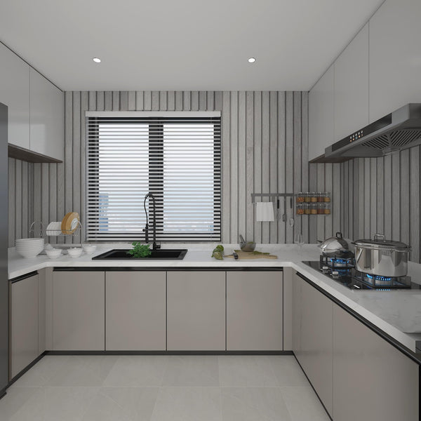 JSEVEM 40CM×3M Air Guide Design Extra Thick Beige Light Brown Wood Wallpaper Peel and Stick Waterproof Brown Wood Contact Paper Vinyl Self Adhesive Matte Textured Furniture Sticker for Kitchen Cabinet