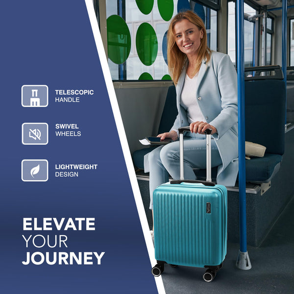 LUGG 15 Inch Vacay Cabin Case - 45x36x20 cm, Airline Approved Carry On Suitcase, ABS Lightweight Suitcase, Water Resistant Hard Suit Case with 360° Spinner Wheels, Carry On Bag with TSA Indent Lock