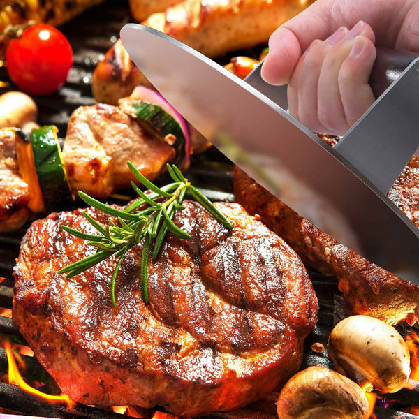 HULISEN 8.5-Inch Burger Press, 2.5 lbs Heavy Duty Bacon & Grill Press, Stainless Steel Smashed Burger Press, Round Smasher with Wood Handle, BBQ Griddle Accessories for Hamburger, Steak, Meat…