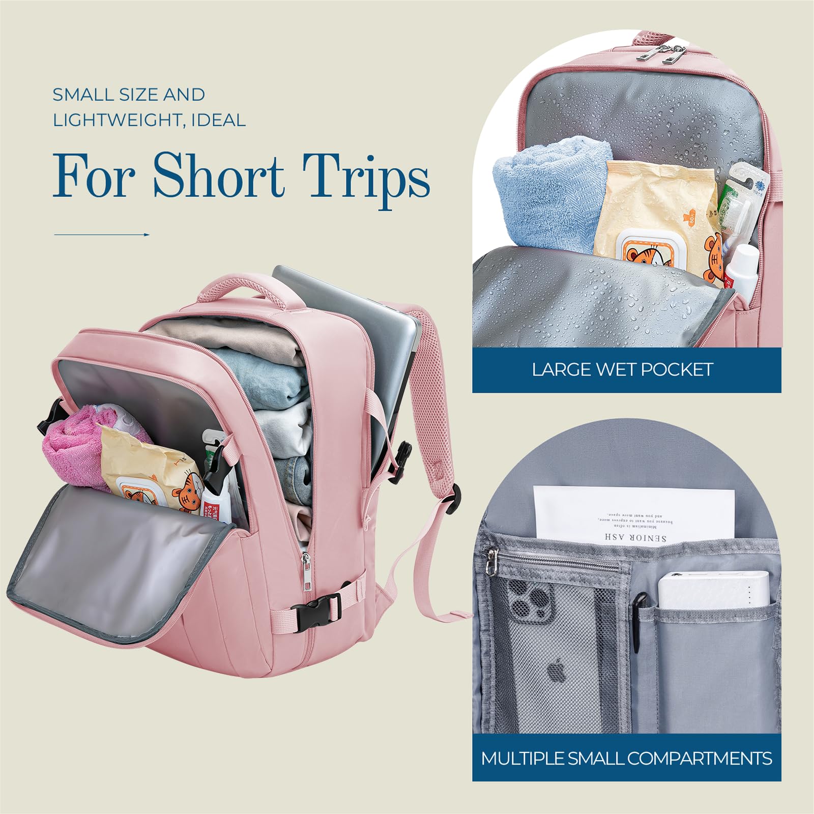 Cabin Bag 45x36x20 for New Easyjet, Underseat Cabin Luggage Bags Carry on Travel Backpack Cabin Size for Airplanes, 30L Hand Luggage Suitcase Water Resistant Laptop Backpacks Black