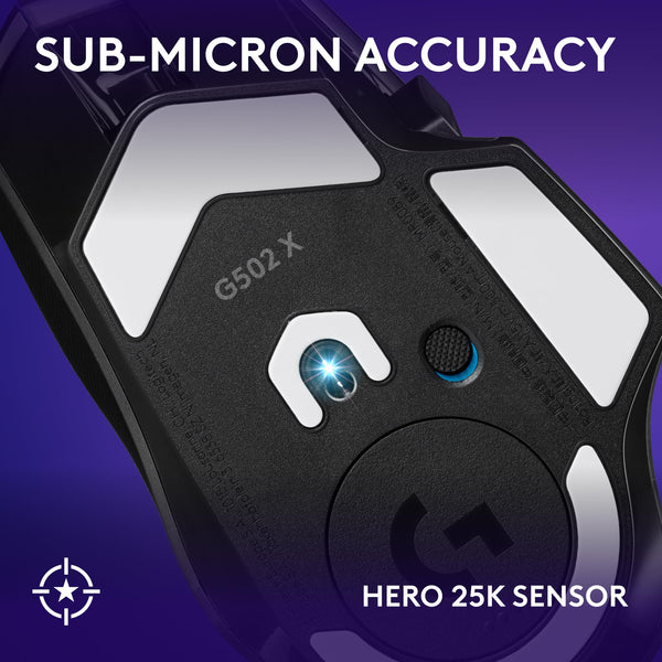 Logitech G G502 X PLUS LIGHTSPEED Wireless RGB Gaming Mouse - Optical mouse with LIGHTFORCE hybrid switches, LIGHTSYNC RGB, HERO 25K gaming sensor, compatible with PC - macOS/Windows - Black