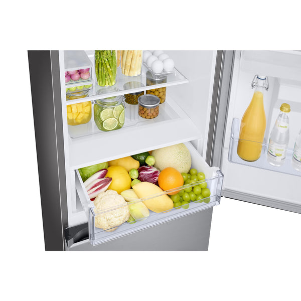 Samsung Classic Fridge Freezer, with Wine Shelf, Features Big Door Bin, All Around Cooling and SpaceMax Technologies, Silver, 7 Series, RB34C652ESA/EU