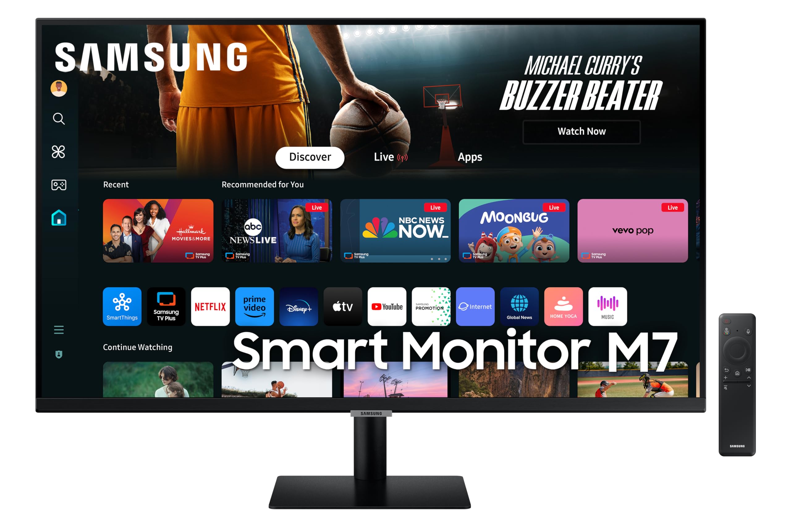Samsung LS43DM702UUXXU 43" 4K Ultra HD HDR10 Smart Monitor with Speakers - 3840x2160, USB-C, HDMI, WiFi, Bluetooth, Smart Hub for TV streaming, Catch Up Apps and Gaming Hub