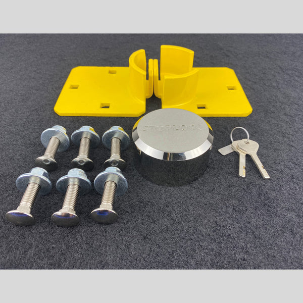 Stoplock Wheel Clamp HG 400-00 - Anti-Theft Lock Device for Small-Wheeled Cars Caravans Trailers With 13" to 15" Wheels , Yellow