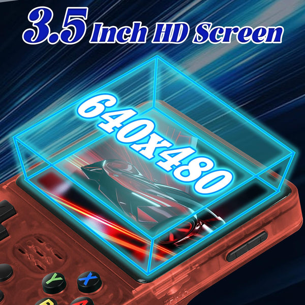Blidinner R36S Retro Handheld Games Console -With Open Source Linux System,3000mAh Battery,3.5 Inch HD Screen,64G TF Card,20,000+ Classic Games,Portable Mini Game Console for Teens and Adults-Black