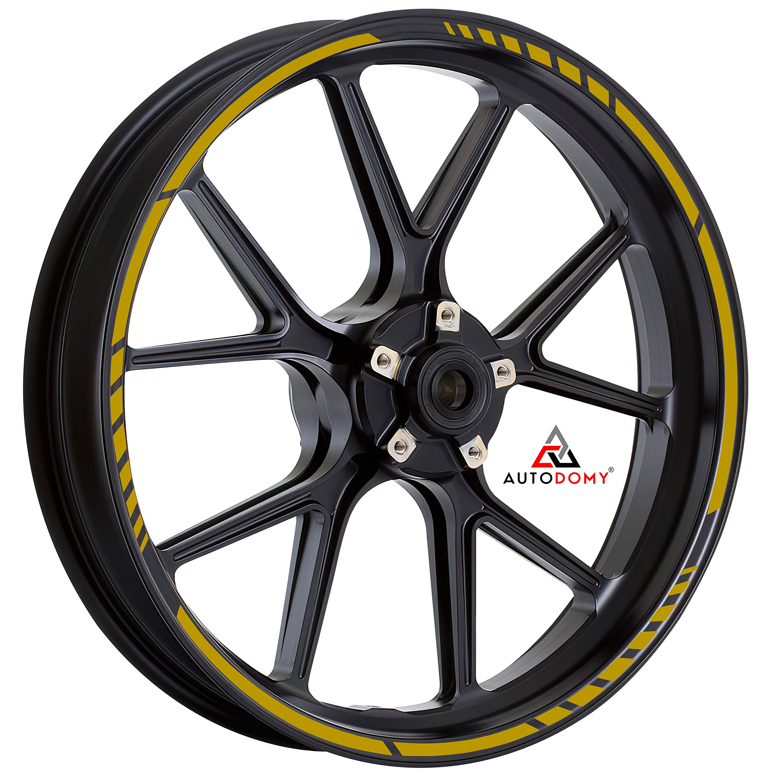 Pack 6 Units Wheel Rim Stickers Desing Sport | Complete set for 2 Motorcycle Wheel Stripes 15" to 19" Resistant Rain and UV | Motorbike Stickers Black